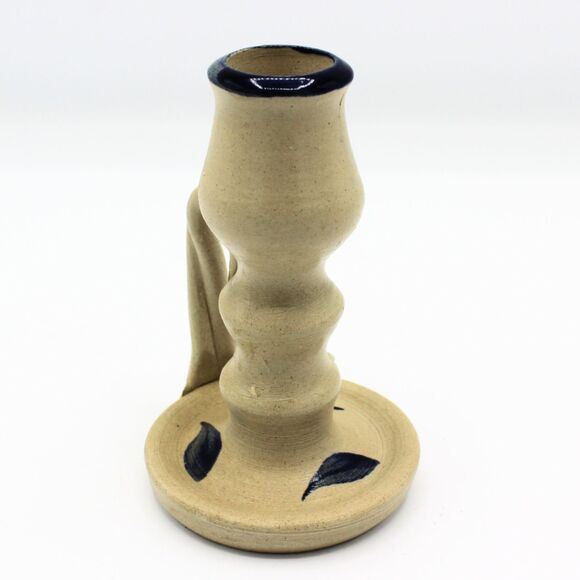 Vintage Tapered Candlestick by Williamsburg Pottery Ceramic Stoneware Colonial - Picture 2 of 7